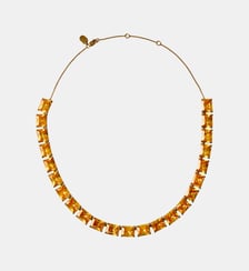 Collier plaqué or jaune 18 carats avec cristaux jaunes Aristocrazy