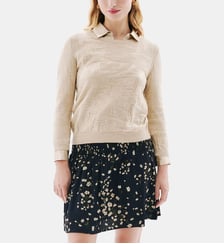 Pull mica - Motif uni - Laine - Coupe ajustée Caroll