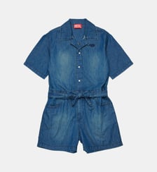 Combinaison courte en denim avec logo Diesel Kids