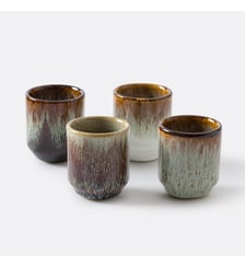 Lot 4 tasses expresso grès émail réactif La Redoute Interieurs