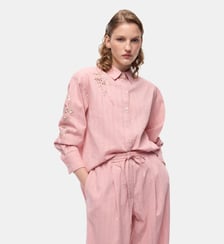 Chemise à rayures avec broderies florales Pinko