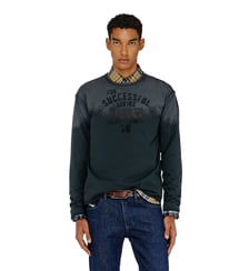 T-shirt manches longues effet corrodé, coutures brutes Diesel