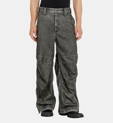 Pantalon en matière contrecollée effet usé Diesel