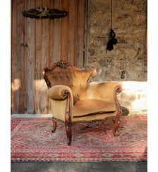 Fauteuil rococo au dossier capitonné Ernest N°1615- Produit chiné Debongout