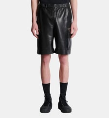 Bermuda cargo en cuir Balmain
