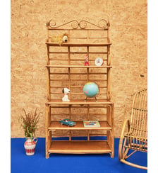 Grande étagère en rotin Gaëlle N°897- Produit chiné Debongout