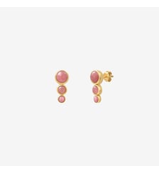 Boucles d'oreilles dorées rhodochrosite - andrea Caroline Najman