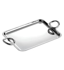 Plateau rectangulaire à anses en métal argenté - 20 x 16 cm - VERTIGO Christofle