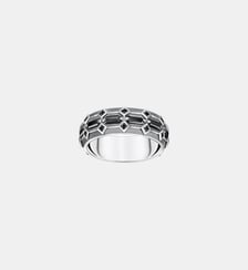 Large Bague écailles de crocodile, argent noirci et gemmes Thomas Sabo