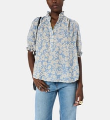 Blouse à volants en coton - CHAYMA Gerard Darel
