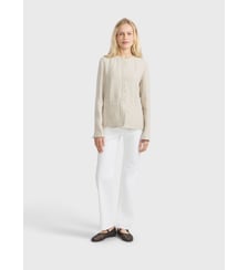 veste boutons fantaisie dorés en lin naturel Agnès b.
