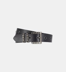 Ceinture en cuir lisse avec boucle chaîne The Kooples