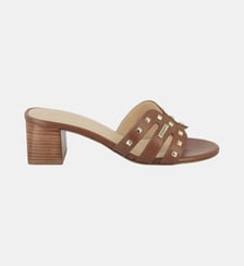 Mules à petit talon large en cuir LILOU Les Tropeziennes par M. Belarbi