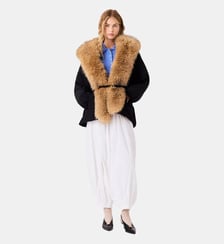 Parka oversize col fausse fourrure Maje