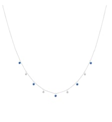 Collier Mini Rivière - Saphirs bleus et Diamants - Or blanc 750‰ La Brune & La Blonde