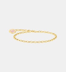 Thomas Sabo Membre Bracelet Charm avec rose Charmista Coin plaqué or doré or jaune 18 carats, Argent sterling 925, émail à froid Thomas Sabo