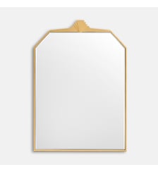 Grand miroir mural, laiton vieilli, 64 x 90 cm La Redoute Interieurs