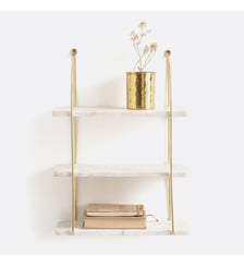 Étagère murale en marbre et laiton L40 cm La Redoute Interieurs