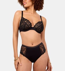 Soutien-gorge balconnet grande taille Sublime noir Maison Lejaby