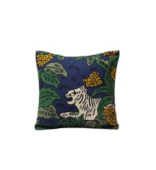 Housse De Coussin  Coton rebrodé de point de chainette au motif animalier Madura