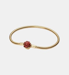 Bracelet Maille Serpent Disney La Belle et La Bête Rose Enchantée Pandora