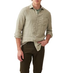Chemise unie slim en lin manches longues Coromandel unisexe Rodd & Gunn