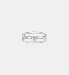 Bague double rang Pure | Optimiste en Argent avec diamant blanc La Garçonne Diamant