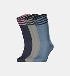 Lot de 3 paires de chaussettes signature et rayures coton mélangé Eden Park