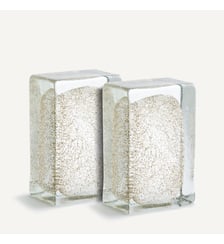 Lot de 2 serre-livres en verre AM.PM