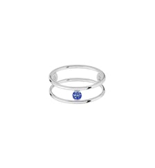 Bague HULA HOOP Solitaire - Saphir bleu 0,12ct - Or blanc 750‰ La Brune & La Blonde