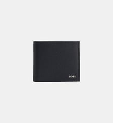 Portefeuille en cuir grainé avec logo BOSS