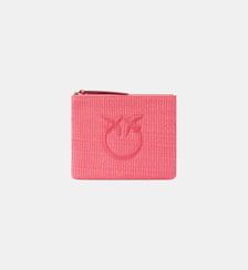 Pochette en raphia avec logo love birds Pinko