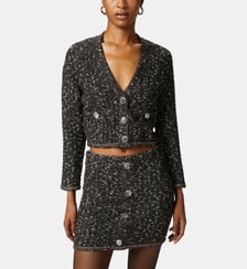 Cardigan court à paillettes et col v Pinko