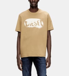 T-shirt en coton léger avec logo délavé Diesel