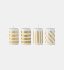 Grosses bougies blanc/doré, 4 pièces Villeroy & Boch