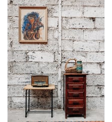 Table de chevet en bois Odile N°497- Produit chiné Debongout