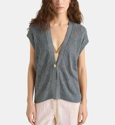 Tricot pedro en lurex à motif losanges Momonì