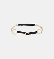 Ceinture en cuir avec boucle anneau Rabanne