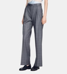 Pantalon à carreaux strassé laine Sandro