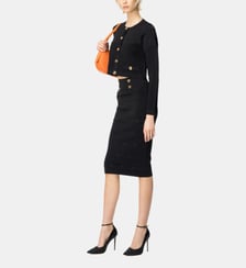 Jupe mi-longue en jacquard love birds Pinko
