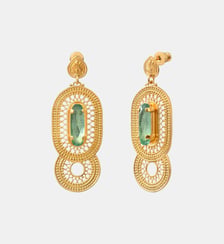Boucles d'oreilles tiges percées   doré à l'or fin - Noor Satellite