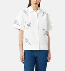 Chemise à manches courtes avec imprimé roses – reimagine pinko x patrick mcdowell Pinko