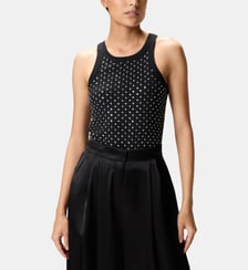 Débardeur clouté à strass Pinko
