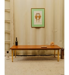 Table basse en bois et métal doré Donna N°1656 - Produit chiné Debongout