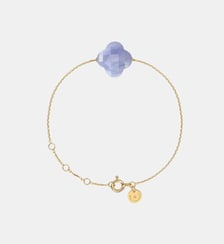 Bracelet, agate bleue dentelle, or jaune Morganne Bello