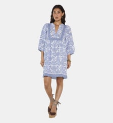 Robe Droite Imprimée En Coton Mélangé Prune Maison 123