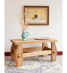 Table basse en bois massif Léonie N°1596 - Produit chiné Debongout