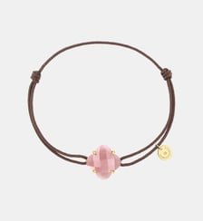 Bracelet victoria cordon taupe quartz guava or jaune Morganne Bello
