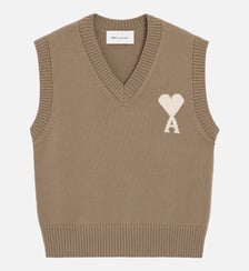 Pull Col V Sans Manches Ami De Coeur en Laine unisexe AMI Paris