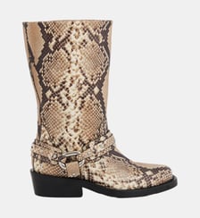 Bottes biker en cuir Rabanne